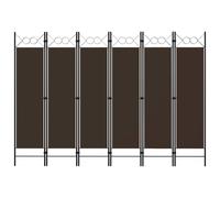 Cloison de séparation 6 panneaux Marron 240x180 cm