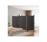 vidaXL Cloison de séparation 6 panneaux Tissu Marron 520x180 cm