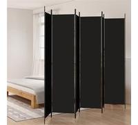 vidaXL Cloison de séparation 6 panneaux – Paravent pliable noir 350209