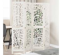 Cloison de Séparation 6 Panneaux Paravent Blanc Bois de Paulownia Massif vidaXL