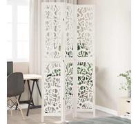 Cloison de Séparation 6 Panneaux Paravent Blanc Bois de Paulownia Massif vidaXL