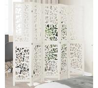 Cloison de Séparation 6 Panneaux Paravent Blanc Bois de Paulownia Massif vidaXL