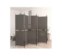vidaXL Cloison de séparation 6 Panneaux Anthracite 300x200 cm Tissu