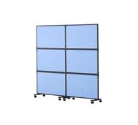 VEVOR Cloison de séparation Acoustique, séparateur de pièce à 2 Panneaux, paravent de Bureau autoportant avec cloison en Polyester et Acier 45 pour réduire Bruit et Distraction visuelle, Bleu Indigo