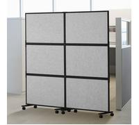 Cloison de Séparation Acoustique-VEVOR-Séparateur de Pièce à 2 Panneaux-Paravent de Bureau Autoportant- Gris Clair