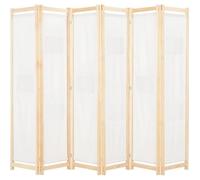 Cloison de séparation autoportante 6 panneaux crème VIDAXL