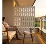 Cloison de séparation Basciano pour extérieur et intérieur acier galvanisé 180 x 120 x 40 cm beige ail
