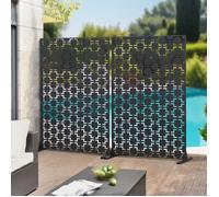 Cloison de séparation Basciano pour extérieur et intérieur acier galvanisé 180 x 120 x 40 cm noir