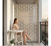 Cloison de séparation Basciano pour extérieur et intérieur acier galvanisé 180 x 90 x 40 cm beige ail
