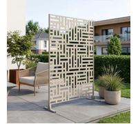 Cloison de séparation Bernalda pour extérieur et intérieur acier galvanisé 180 x 120 x 40 cm beige ail