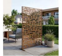 Cloison de séparation Bernalda pour extérieur et intérieur acier galvanisé 180 x 120 x 40 cm marron