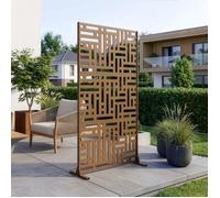 Cloison de séparation Bernalda pour extérieur et intérieur acier galvanisé 180 x 90 x 40 cm marron