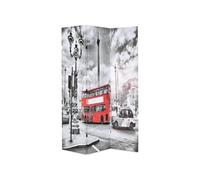 vidaXL Cloison de séparation 120 x 170 cm Bus londonien Noir et blanc Multicolore