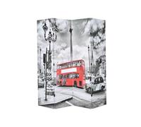 vidaXL Cloison de séparation 160 x 170 cm Bus londonien Noir et blanc Multicolore