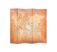 Cloison de séparation - - Carte du monde - 200 x 170 cm - Jaune - Design contemporain