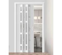 Cloison de séparation coulissante pliable pour portes accordéons pour armoires, placards, cuisines et douches. Séparateur intérieur peu encombrant 144,8 x 203,2 cm, facile à installer, design
