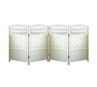 Cloison De Séparation Courte À Monter Soi-même, 60 X 30 Cm, 4/5/6 Panneaux en Rotin, for Salles De Classe Et Maternelles(White,23.62 x 11.81in-4 Panels)