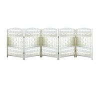 Cloison de séparation Courte, paravent Pliable à 4/5/6 Panneaux, Design Creux en Haut et en Bas, for Chambre d'enfant ou Studio(Beige,50x30cm-5panel)