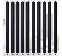 Cloison de séparation de pièce de 229,9 cm - Paravent d'intimité autonome élégant pour la maison et le bureau - Ensemble de 10 pièces - Design décoratif creux polyvalent - Cloison noire