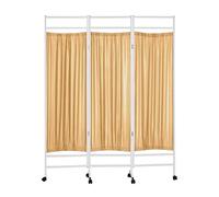 Cloison de séparation de pièce pliable de 1,8 m de haut, à 3 panneaux avec roulettes, jaune, idéal pour salon, bureau, hôpital, séparation temporaire des espaces,