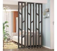 Cloison de séparation de pièce réglable en hauteur - Du sol au plafond - Pour salons de thé, cafés, hôtels - Grille noire décorative (218 cm de hauteur)