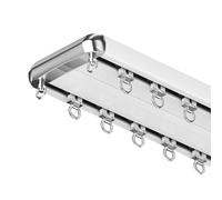 Cloison de séparation de plafond réglable en aluminium à double rail 90 cm 620 cm Idéal pour le salon et la décoration de la maison (blanc)