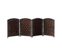 Cloison De Séparation Décorative À 4 Panneaux for Petites Pièces, Cloison Double Face en Bambou, for Diffusion en Direct.(Color-3,60x30cm-4 Panels)