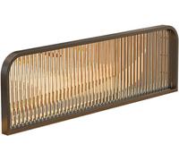 Cloison de séparation décorative en fer, 30 x 50 cm, panneau à grille rayée pour salle à manger, espace de bar semi-privé, cloison de table noire élégante, solution de décoration d'intérieur moderne
