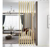 Cloison de séparation dorée, paravent autoportant avec Pieds réglables, 5/8 pièces, Colonne décorative pour entrée, Chambre à Coucher, Bureau, séparateur d'espace en métal(5pcs-C,200cm/79in/6.6ft)