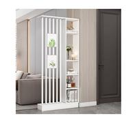 Cloison de séparation du sol au plafond avec étagère Sto - Parti mural polyvalent pour chambre à coucher, bureau, salon de thé, café - Colonne blanche moderne (L : 110 cm / 43.3in)