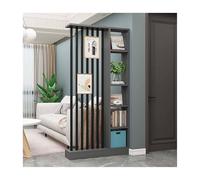 Cloison de séparation du sol au plafond avec étagère Sto - Parti mural pour chambre à coucher, bureau, café, salon de thé - Gris et noir - Colonne de 100 cm - Solution peu encombrante