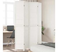 vidaXL Kamerscherm met 4 panelen massief paulowniahout wit358835 Blanc G