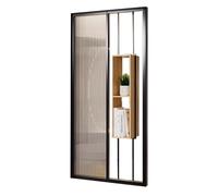 Cloison de séparation élégante en verre noir 50 x 40 cm pour hôtel, bureau, restaurant, salle de bain, pièce renforcée, design économiseur d'espace, solution d'intimité moderne