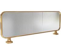 Cloison de séparation for salle à manger, produits en fer, décoration de restaurant, cloison de comptoir en verre mat rayé, cloison de séparation for pot chaud, clôture basse 30/50 cm(Gold-b,30x50cm)