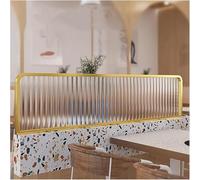Cloison de séparation for salle à manger, produits en fer, décoration de restaurant, cloison de comptoir en verre mat rayé, cloison de séparation for pot chaud, clôture basse 30/50 cm(Gold-a,50x100cm)