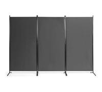 cloison de séparation giantex à 3 panneaux paravent pliable 260 x 183cm marron, avec charnières résistantes en acier, autoportante G