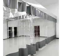 Cloison de séparation Industrielle pour Garage, avec fenêtre Transparente, Protection extérieure imperméable et Coupe-Vent pour terrasse, Station de Lavage Auto, Zone de Travail (Gris 2,1 x