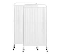 Cloison De Séparation Mobile À 2 Panneaux Sur Roulettes - Paravent Médical Portable, Tissu Imperméable, Idéal Pour Les Établissements De Santé Et Les Environnements Médicaux(White)