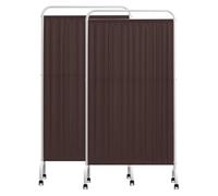 Cloison De Séparation Mobile À 2 Panneaux Sur Roulettes - Paravent Médical Portable, Tissu Imperméable, Idéal Pour Les Établissements De Santé Et Les Environnements Médicaux(Brown)