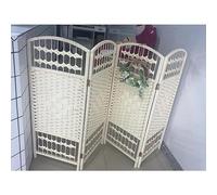 Cloison de séparation mobile en rotin à 4 panneaux pour chambre d'enfant et bibliothèque Blanc 100 x 160 cm