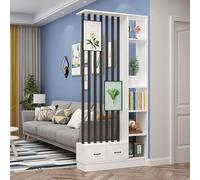 Cloison de séparation moderne autoportante avec étagères de rangement, cloison d'intimité pour la maison et le bureau - Paravent élégant - Noir - 100 cm - Solution décorative