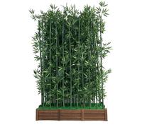 Cloison de séparation murale en bambou artificiel avec base en bois pour intérieur et extérieur 1,8 m