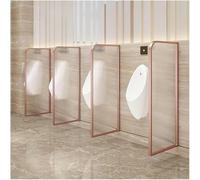 Cloison de séparation murale pour urinoir, écran de protection pour toilettes, cloison de toilettes publiques en verre trempé, pour espaces publics/toilettes/hôtels (argent, lot de 3) (or rose,