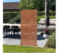 casa.pro Cloison de Séparation pour Extérieur Intérieur Paravent Séparateur de Pièces Panneau d'Intimité Design pour Délimiter Différentes Espaces Décoratif Acier Corten 180 x 90 x 40 cm Rouille