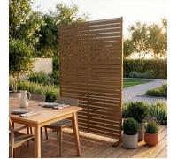 Cloison de séparation Nodepp pour extérieur et intérieur acier galvanisé 180 x 120 x 40 cm marron