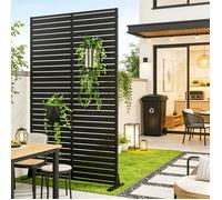 Cloison de séparation Nodepp pour extérieur et intérieur acier galvanisé 180 x 90 x 40 cm noir