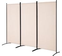 Cloison de séparation Paravent 260x184x52 cm - 3 panneaux Beige - Protection visuelle - Cloison pliable pour pièces à vivre - Aménagement de pièce stylé