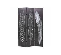 vidaXL Cloison de séparation pliable 120 x 170 cm Plumes Noir et blanc