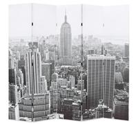 Cloison de Séparation Pliable 120x170cm New York Noir et Blanc Paravent vidaXL