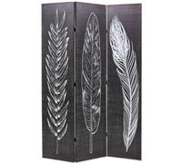 vidaXL Cloison de séparation pliable 120 x 170 cm Plumes Noir et blanc